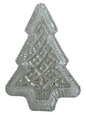 Waterford Crystal Figurine Christmas Tree Candy Dish Decorative Tray Retired